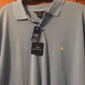 New blue short sleeve collared shirt with tags
